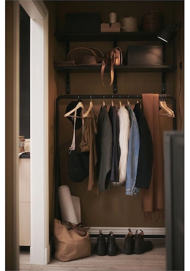 Turbo Siyah 117x148 Cm Ayaklı Askılık Tekerlekli Siyah