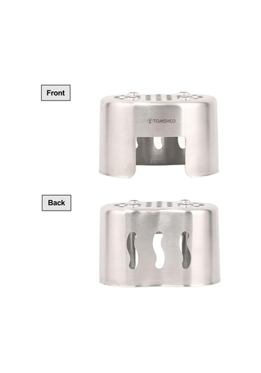 Tomshoo Kantin Bardak Standı Paslanmaz Çelik Odun Sobası Açık Kamp Yürüyüş Piknik Barbekü İçin Gümüş