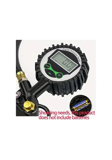 Boatshop1 Siyah Abd Araç Lastik Basınç Ölçer Dijital Lcd Ekranlı Led Aydınlatmalı Şişirme İzleme Özellikli Manometre