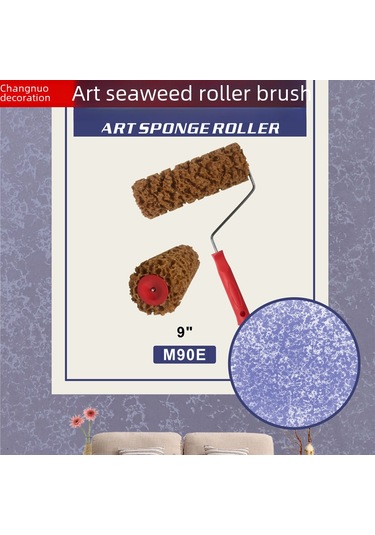 Fosenze M90c Renkli İmitasyon Deniz Spongusu Rulo Fırça - Perlaklı Sanatsal Boya, Ananas Desenli, Ekolojik Sponge, Kolay Kullanım Ve Temizlik