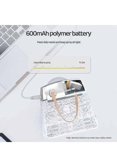 Sones Masaüstü Küçük Kristal Çanta Nemlendirici Aroma Ortam Aydınlatması, Renk: Mavi Şarj Edilebilir