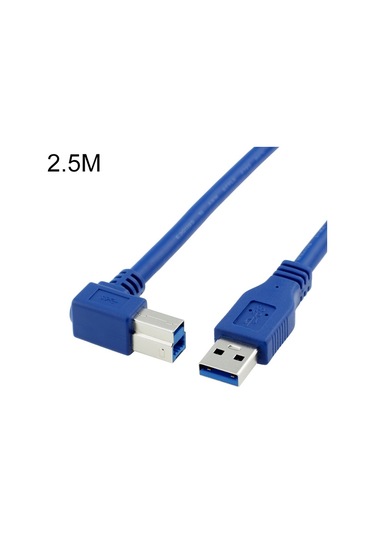 Sones Usb 3.0 A Erkek Sağa 90 Derece Açılı Usb 3.0 Tip-b Erkek Yüksek Hızlı Yazıcı Kablosu, Kablo Uzunluğu: 2,5 M