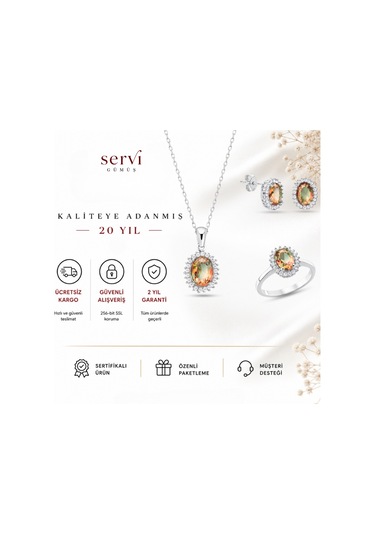 Servi 925 Ayar Gümüş Oval Anturaj Set-31 36140147