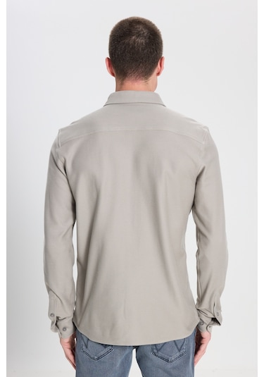 Wrangler Regular Fit Normal Kesim Pamuk Taş Rengi Gömlek W242585013 Taş