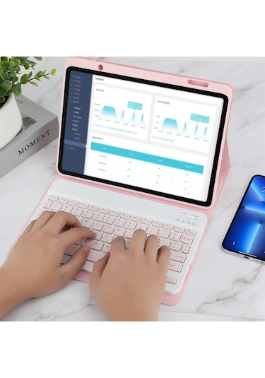 Yunboo Bluetooth Klavye Ve Koruma Kılıfı - İpad Uyumlu Uyumlu Air/pro 11 İnç Modelleri İçin Kapaklı Kılıf Kapaklı Kılıf