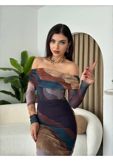 Sevilla Madonna Yaka Tül Elbise M