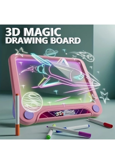 Trendooze Cloud011 Yeşil 3d Işıklı Çizim Tahtası Çocuklar İçin Oyuncağı Yaratıcı Sanat Eğitimi Yeşil Yeşil