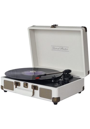 Record Master ST14012 Retro Şarjlı Bluetooth Pikap Kum Beyazı