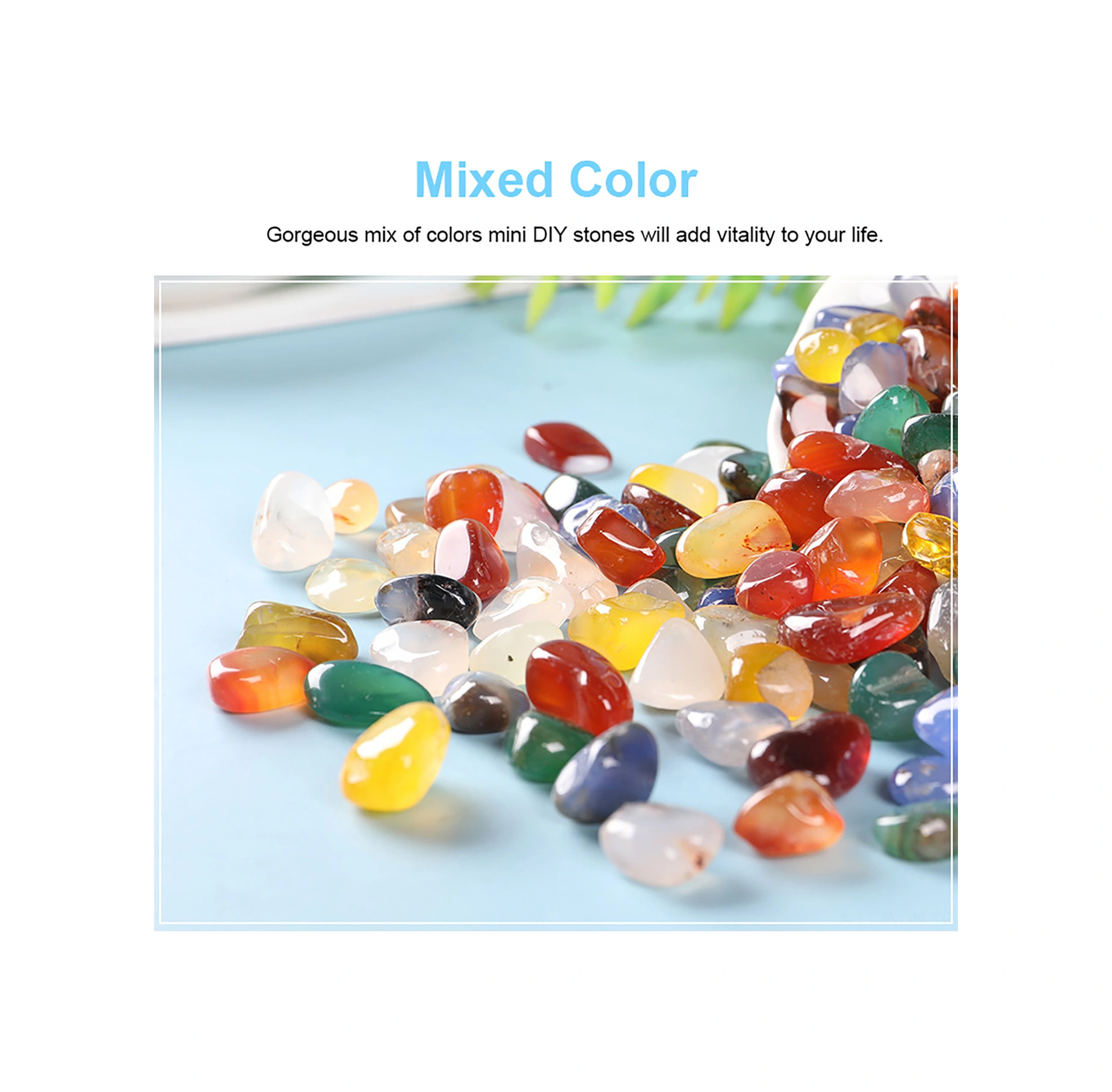 Neevoyu Doğal Renkli Ayaraklanmış Agate Taşları, 9-13mm, 500g, Dıy Akvaryum Dekorasyonu, Doğal Safsata İçerir