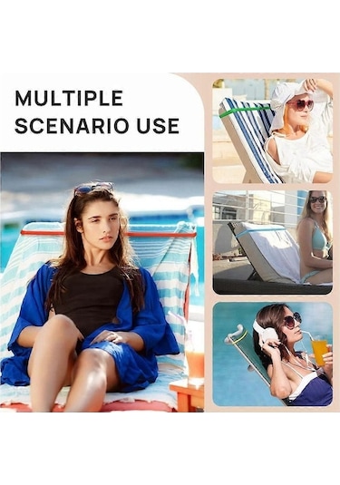 Bloomnest 12 Adet Plaj Havlusu Bantları, Elastik Tutucu, Sandalye Klipsleri, Renkli Havlu Bandları - Altın/siyah Altın - Siyah