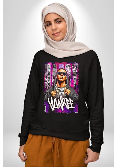Daddy Yankee Müzik Star Kadın Erkek Siyah Sweatshirt Siyah
