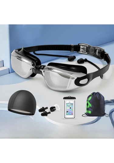 Yetişkin Yüzme Gözlüğü Su Boyutu Buğu Önleyici Yüzme Dalış Gözlüğü Hd Şeffaf Yüzme Gözlüğü Kaplama Çanta-pembe Çok Renkli