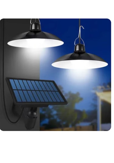 Güneş Enerjili Su Geçirmez 2 Ampullu Sarkıt Bahçe- Çardak Aydınla
