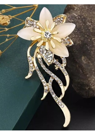 Olfil Orkide Broş Brüş 216460726 Altın Rengi