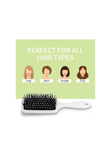 Vkemall Küçük Ve Büyük Kullanıcılara Uygun İnek Desenli Abs + Kauçuk Vantilli Akne Saç Fırçası - Tüm Saç Tipleri İçin, Islak/kuru Kullanım, Scalp Masajı Ve Statik Elektrikten Koruma