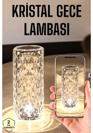 Sptmgldı Kristal Dokunmatik Ve Kumandalı Masa Ve Gece Lambası