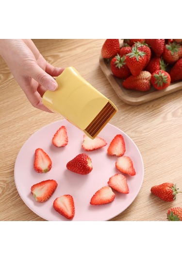 Fincan Dilimleyici Çilek Üzüm Sebze Dilimleme Aracı Mutfak Alet Sarı Diğer