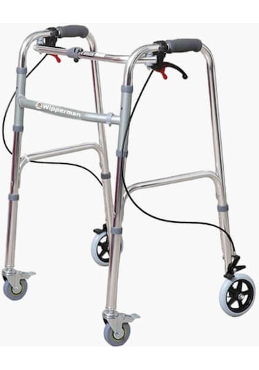 Hasta Tekerlekli Katlanır Walker 4 Tekerli Katlanır Frenli Yürüteç