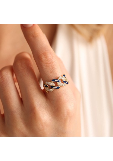 Mineli Gurmet Altın Yüzük T12420 Renkli