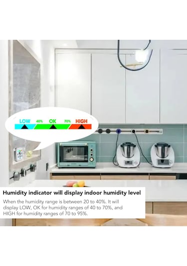 Ximistore9 Oda Sıcaklık Nem Ölçer, Renkli Ekran, Yüksek-düşük Değer Gösterimi, Yüksek Hassasiyetli Sensör, Yatak Odası Ofis Mutfak Uygun