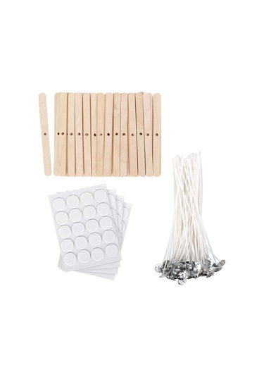 Gatherco Mum Yapım Seti, Ahşap Mum Fitili Tutucular, Mum Fitili Çıkartması, Mum Fitili Mum Ortalama Aracı, Mum Kendin Yap El Sanatları