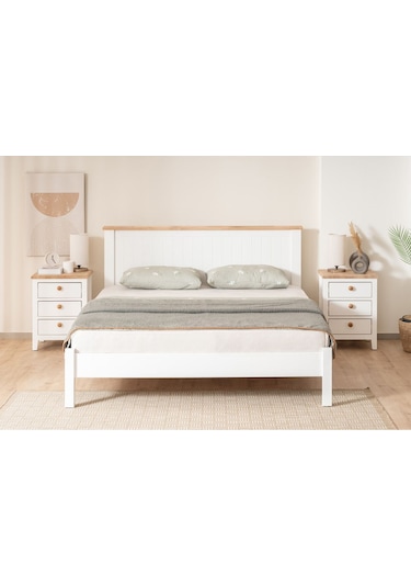 Flora Modern Inci Beyaz Çift Kişilik Karyola