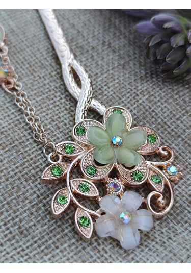 Villovatik Adel Yeşil Saç Tokası Aplikası 129631578 Yeşil