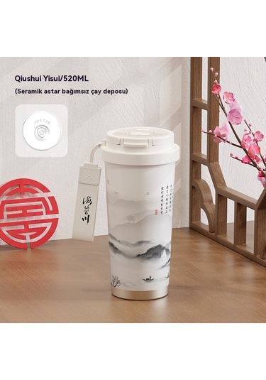Kahve Fincanı Seramik Astar Hafif Lüks Yüksek Değerli İns Kızlar Taşınabilir 316 Paslanmaz Çelik Araba Termos Bardaklar Toptan 301 Çift İçme Seramik Sonbahar Suyu
