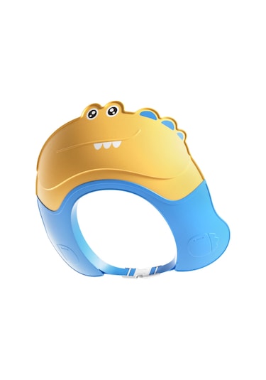 Teltree Küçükler İçin Su Geçirmez Şampuan Sapkası, Ayarlanabilir Kafa Çapı, Geniş Su Engeli Ve Kulak Koruması, Sevimli Krokodil Desenli Sarı