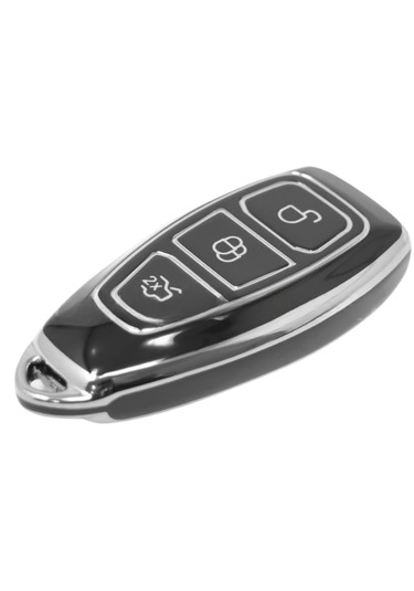 Ford Focus Fiesta Kuga Mondeo Smax Cmax Ecosport 3 Buton Nano Anahtar Kılıfı Siyah-gümüş