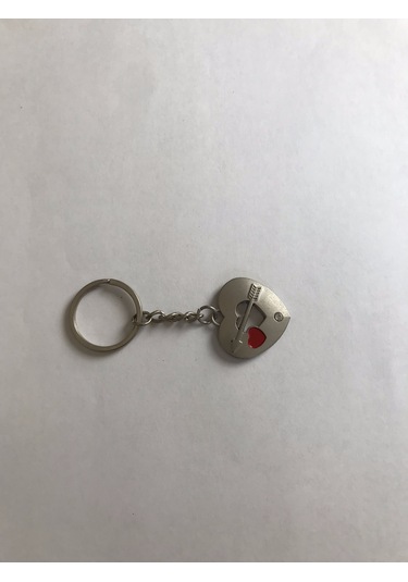 Bd Tekstil Kalp Şeklinde Eros Tasarım Kırmızı Detaylı Anahtarlık