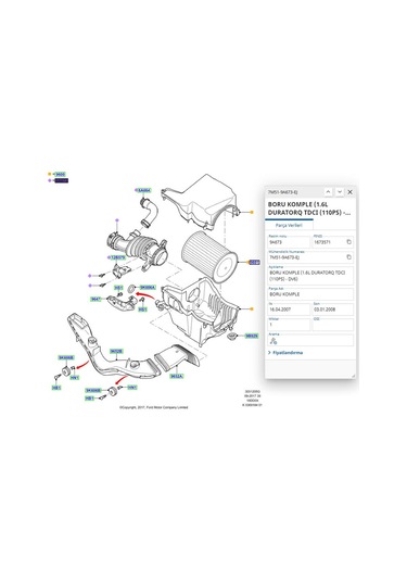 Hava Filtre Hortumu Komple Focus C.max 110ps 03 Ibr 19905 - 7m51 9a673 Ej