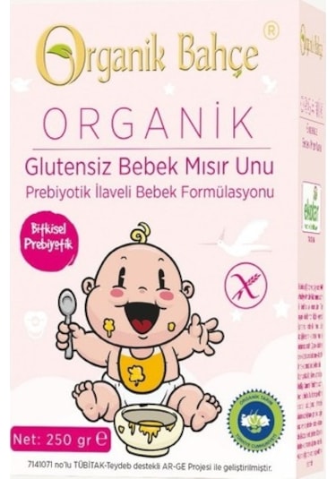 Organik Bahçe Glutensiz Bebek Mısır Unu 250 G