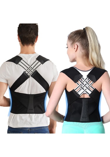 Kadın Ayarlanabilir Dik Duruş Korsesi Duruş Düzeltici Korse Siyah