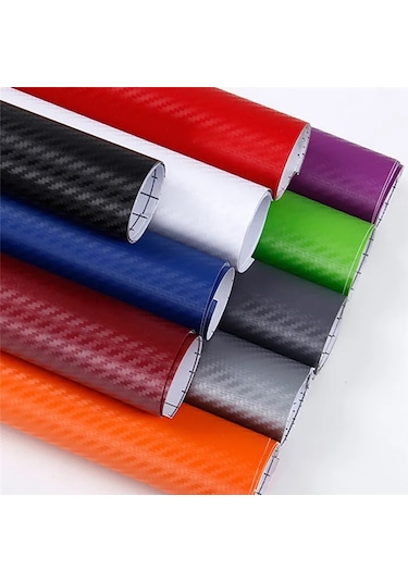 Koyu Kırmızı-127x20cm-152/127cm Renkli 3d Karbon Fiber Vinil Araç Örtüsü Sac Rulo Film Araba Sticker Araba  Araba Styl