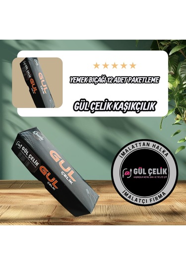 Yemek Bıçağı 3 Mm 12 Parça 12 Kişilik 18/0 Kalite