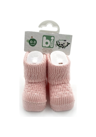 Bibaby Bambu Jakarlı Bebe Çorap 68113 Somon