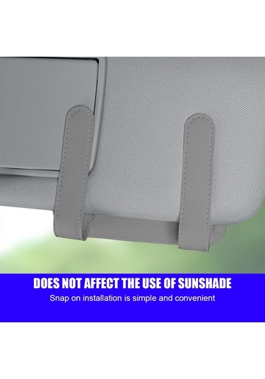 Gri Araba Güneşlik Düzenleyici, Deri Araç Saklama Gözlük Cebi Bilet Tutucu, Araba İçi Güneş Gözlüğü Kartlık Çanta Tutucu Aksesuar