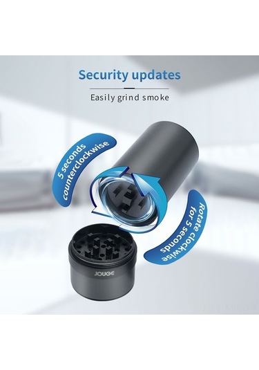 Novahub Çift Yönlü Otomatik Değirmen, 3 Tıkla Açma, Alüminyum Gövde, 100sn Öğütme, Siyah Siyah