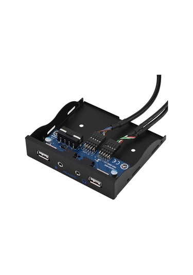 Shineyee 3.5" Boş Floppy Bölgesi İçin Usb 2.0 2 Port + Hd Ses/mikrofon Ön Paneli, Metal Yapı, Hızlı Şarj Ve Veri Transferi