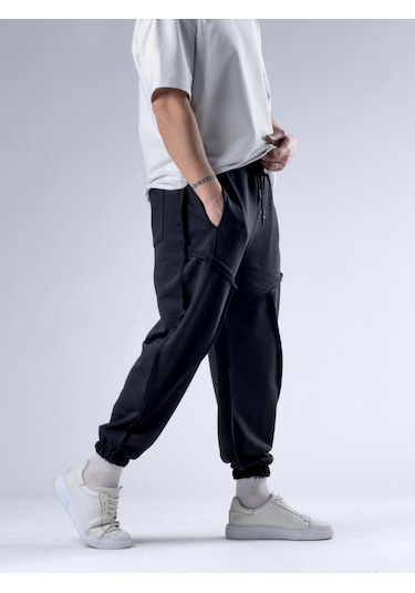 Cocopelli Dikiş Detaylı Siyah Erkek Jogger Pantolon Coc2772 Siyah
