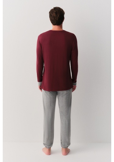 Suwen Edward Erkek Pijama Takımı Sh26305660a964 Gri Melanj Desenli