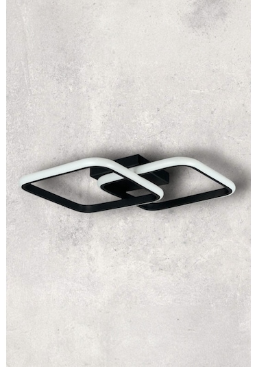 Kira Siyah Renk Salon Mutfak Hol Beyaz Led 2 Li Avize Siyah