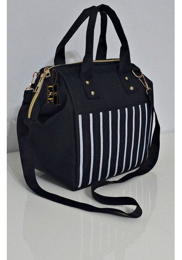 Anne Bebek Askılı Taşıma Çantası Isı Yalıtımlı Termal Yemek, Mama, Beslenme, Gıda Çantası Altın - Siyah