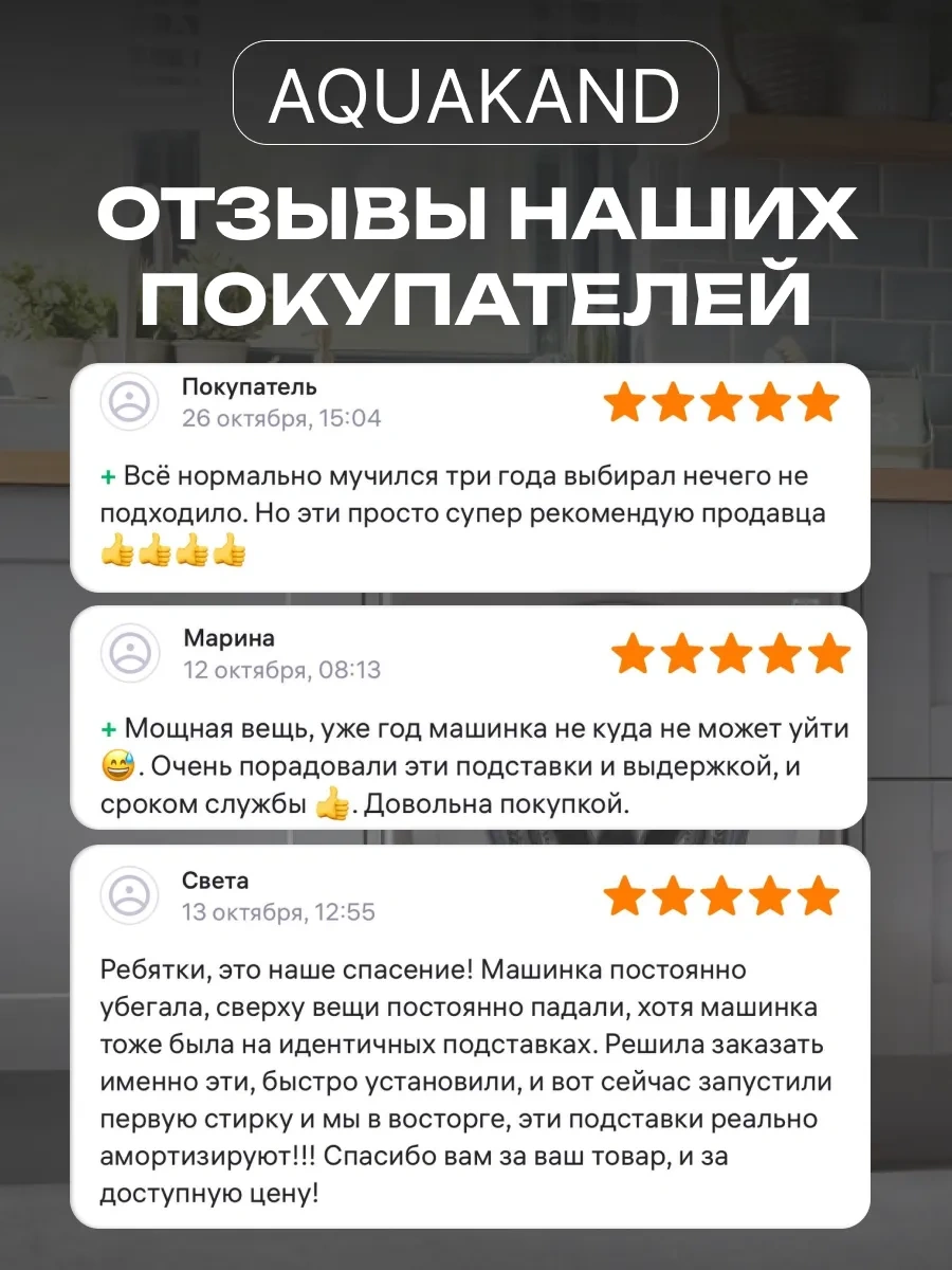 Aquakand Çamaşır Makinesi İçin 4 Adet Antivibrasyon Standı 158771119