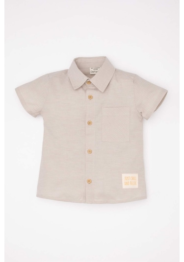 DeFacto Erkek Bebek Dokuma Etiketli Kısa Kollu Basic Düz Gömlek C3417A524SMBG269 Bej DeFacto Erkek Bebek Dokuma Etiketli Kısa Kollu Basic Düz Gömlek C3417A524SMBG269 Bej