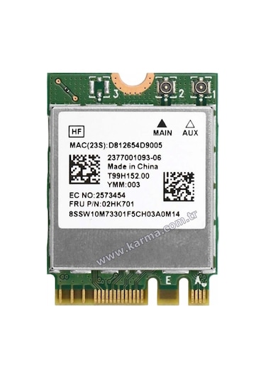 Realtek Rtl8822ce 802.11ac/b/g/ 2.4g/5g Bt 5.0 02hk701 Wlan Wireless Kartı Notebook Wifi Kart Ngff/m.2