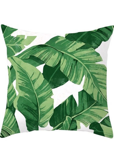Sones Tropikal Bitkiler Yastık Kılıfı Polyester Dekoratif Yastık Kılıfları Yeşil Yapraklar Yastık Kılıfı Kare 45cm X45cm 2