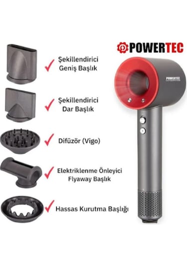 Powertec TR3333 Plazma Dijital Saç Kurutma Makinesi