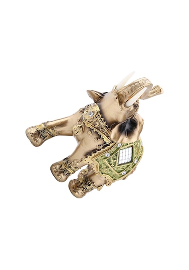 Kangvka Yeşil Orta Boy Reçine Fenerji Fillo Elefant Heykeli - Ev Ofis Dekorasyonu, Şans Ve Servet Simgesi, Hediye Özel